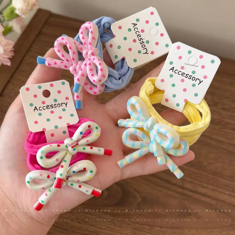 家庭清洁纸品jtt 蝴蝶结小肠圈混色10条 蝴蝶结头绳
