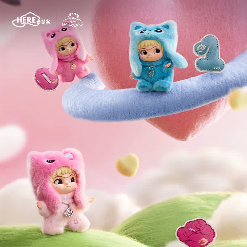 奇梦岛WAKUKU哇库库立刻开挂吧系列毛绒手办盲盒潮玩  3盒装 赠六六大顺骰子挂件 不支持7天无理由退换货