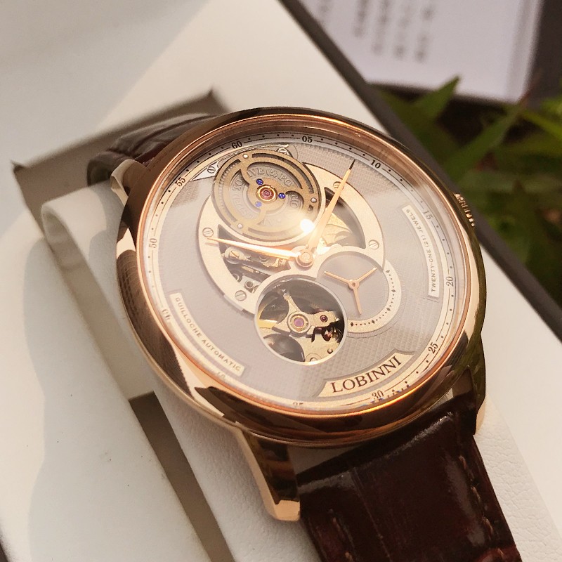 罗宾尼【品质严选】品牌手表男士全自动机械表镂空商务休闲腕表防水