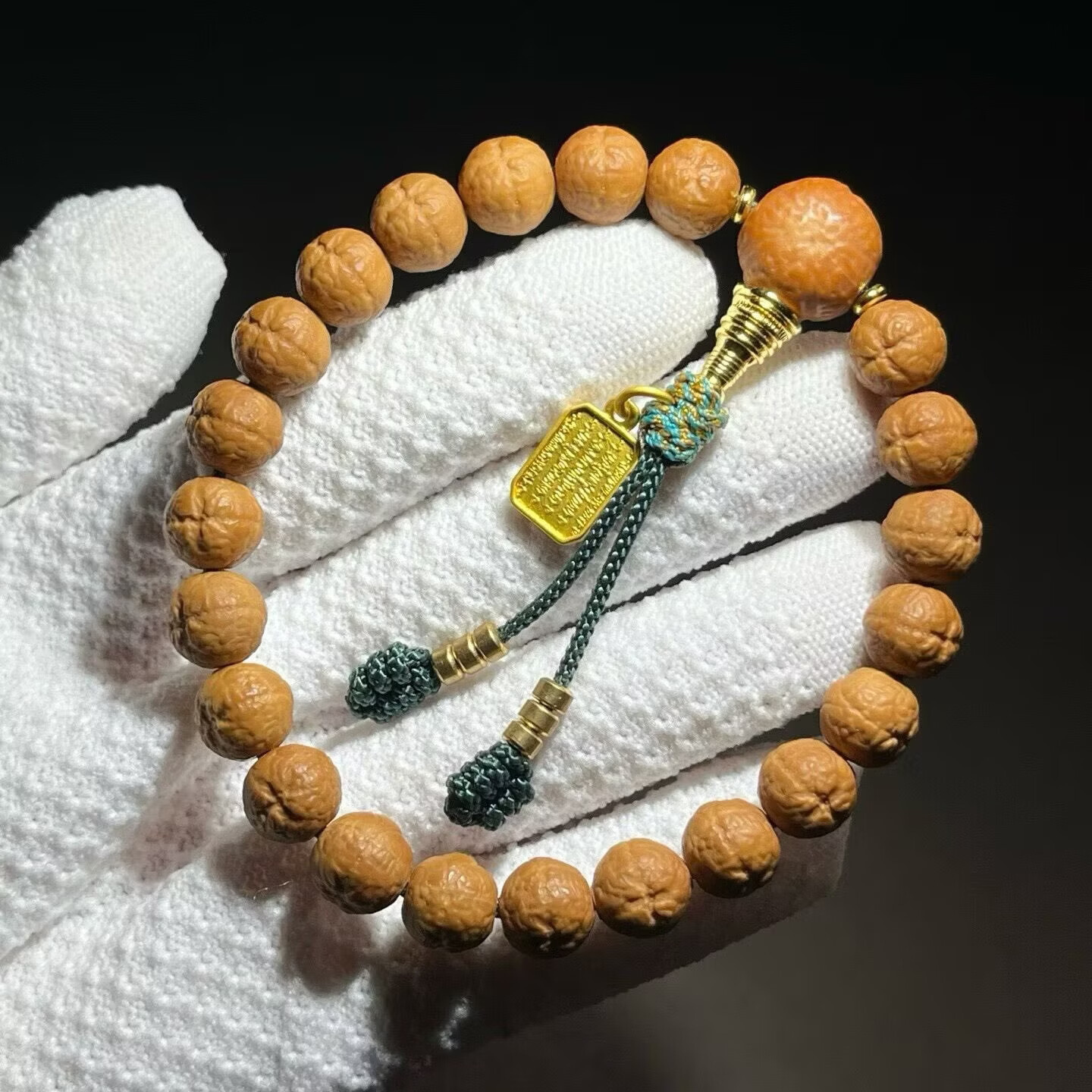 猴头精雕凤眼·小绿手串手链精挑猴头菩提雕刻而成0.9+mm/22+1颗