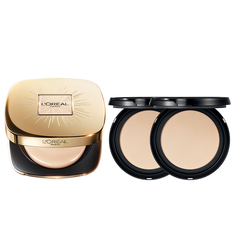 欧莱雅烟花限定礼盒黑金气垫C20+替换芯滋润女神节礼物送女友