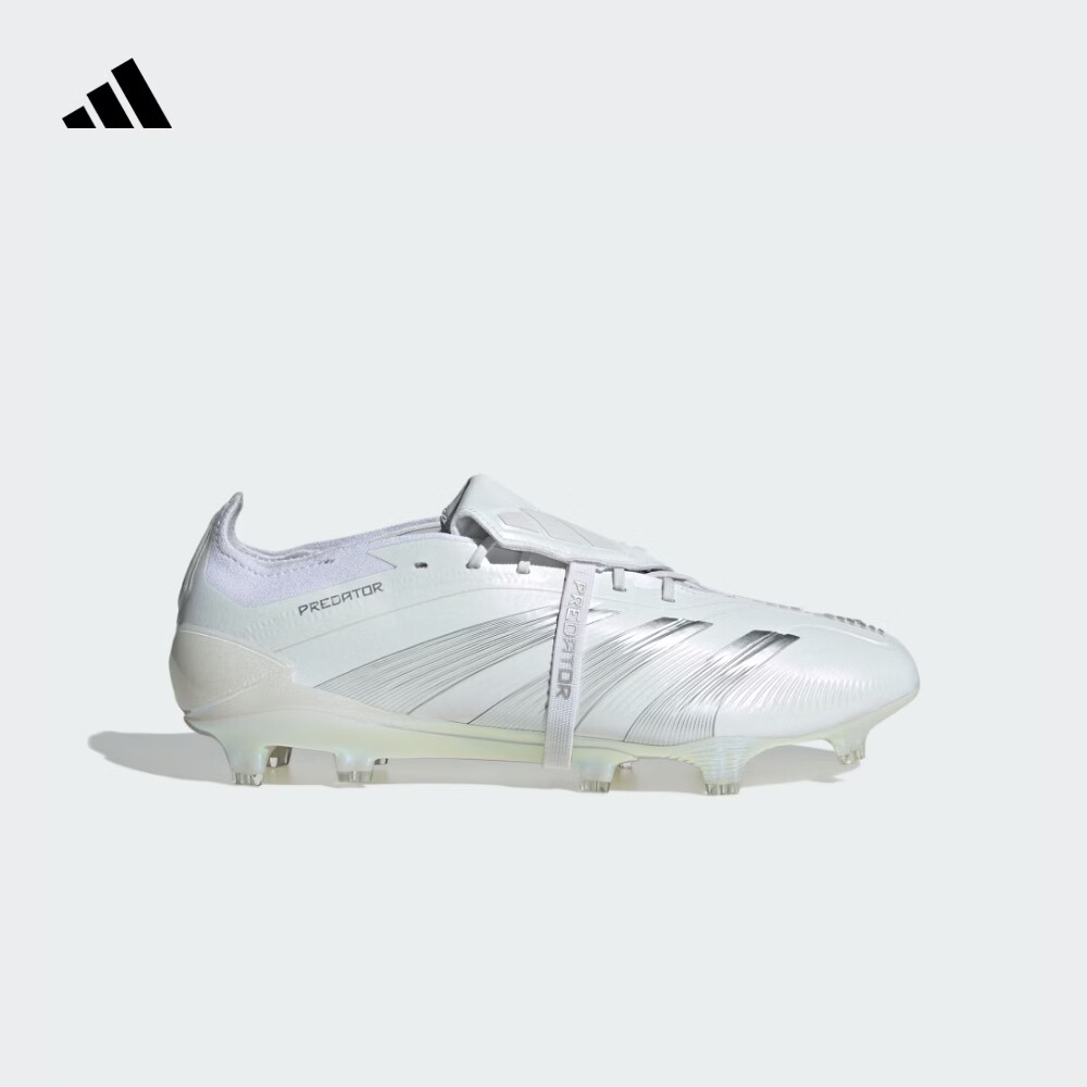 adidas PREDATOR ELITE FT FG 长钉翻折鞋舌款足球鞋男女阿迪达斯 白色/银色 41