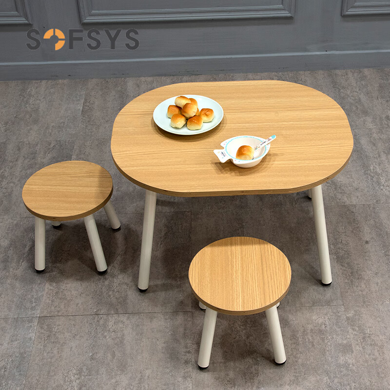 学生小书桌学习桌写字台 宝宝吃饭画画手工桌游戏桌 儿童小桌子小凳子