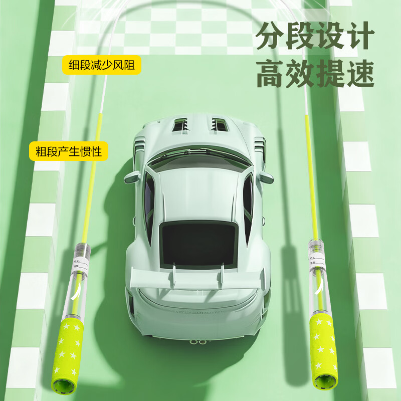 安踏（ANTA）双轴承儿童沙专业式跳绳学生幼儿园一年级小学生初学考试竞速比赛 元气绿【双轴承透视版】