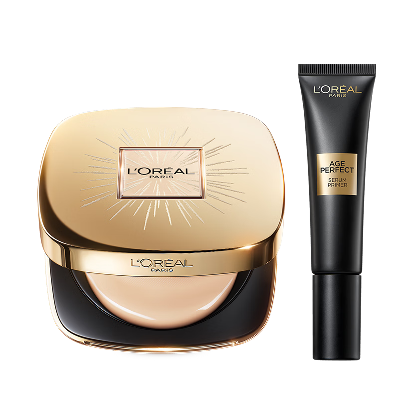 欧莱雅【田栩宁同款】烟花限定礼盒黑金气垫妆前乳滋润保湿持妆生日礼物