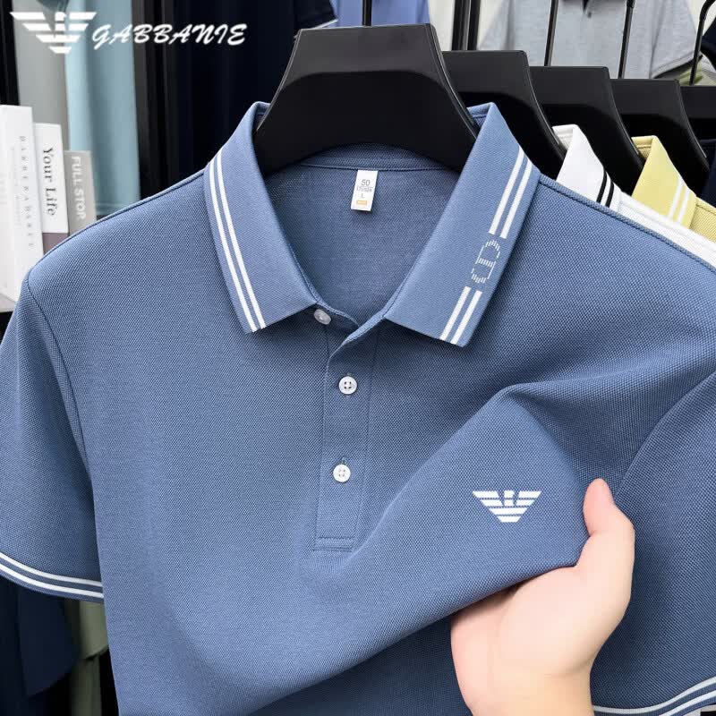 阿玛尼（ARMANI）正品男士夏季新款短袖polo衫纯色翻领商务休闲丝光棉t恤上衣高端 十大奢侈品男装国际一线品牌82610白色 XL 52_(适合体重130-150斤)