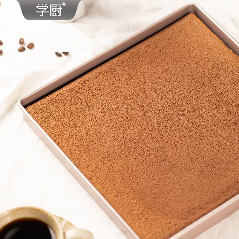 学厨烤盘蛋糕模具11寸不粘正方形盘适配油布牛轧糖饼干面包烘焙方盘 11寸不粘正方形烤盘+不粘油布WK9076+WK9251