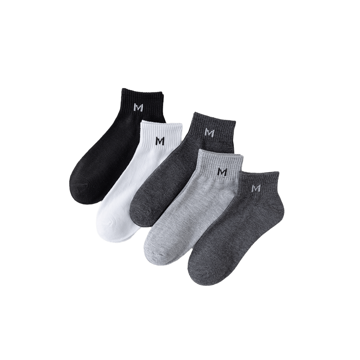 南极人（Nanjiren）大码袜子男士42-52码夏季中腰薄款棉袜46加肥加大47特大号48胖脚 深灰 5双 均码