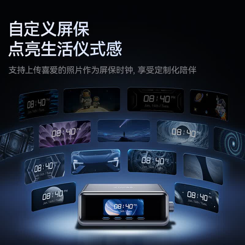 ANKER【苹果17上市】安克桌面充pro250W屏显桌面充电站Prime氮化镓type-c多口快充头适用iphone17笔记本 【升级Pro+】250W全协议|华为小米私有协议