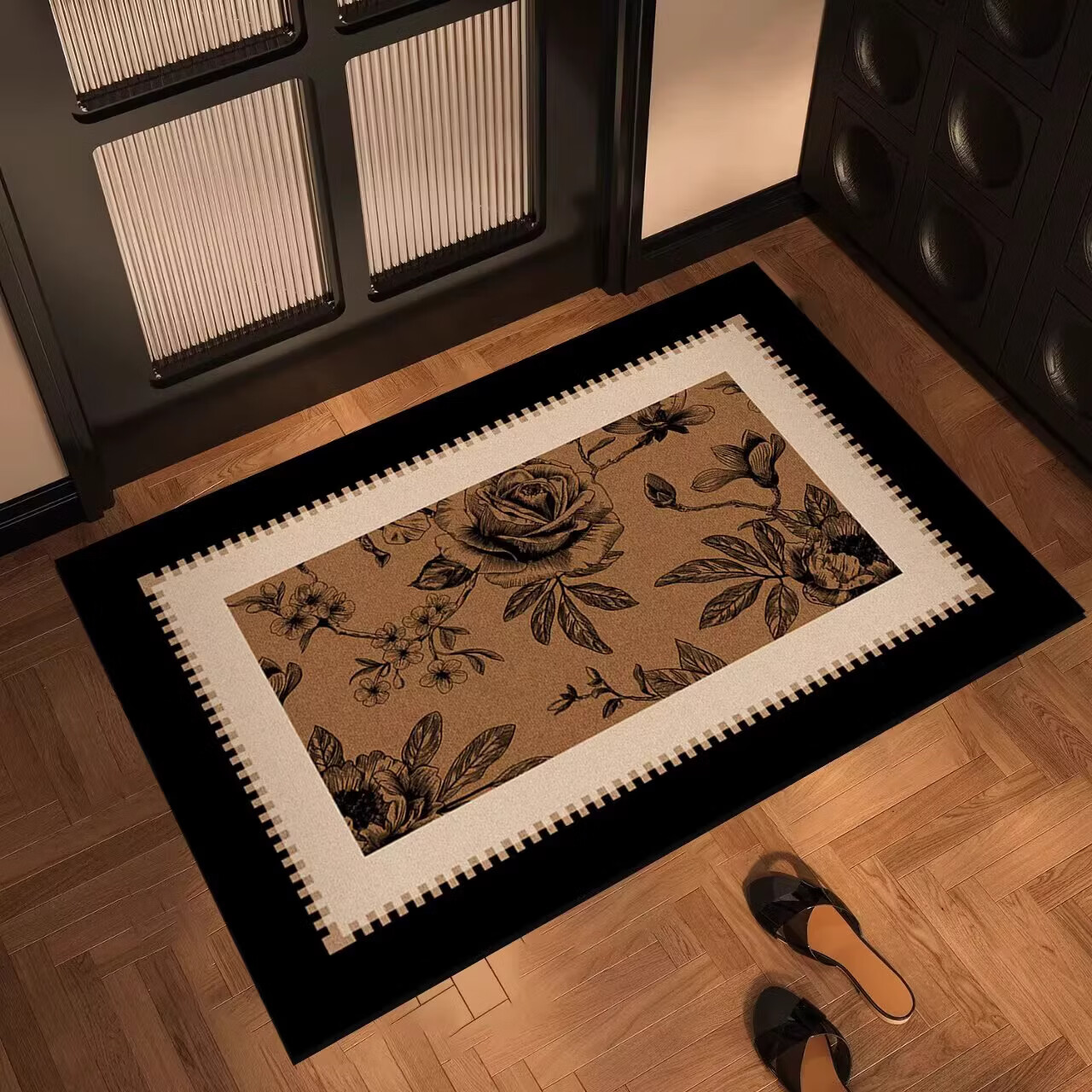 KAYE硅藻泥浴室地垫卫生间门口速干吸水垫子淋浴房防滑垫家用入户脚垫 GZN-K华语-限定玫瑰 40X60cm