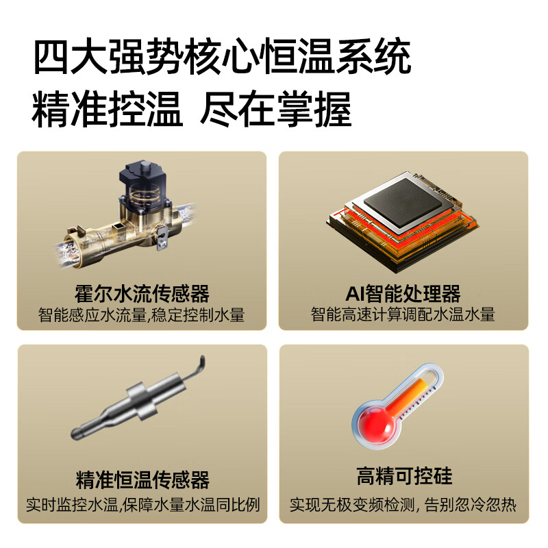 汉逊集成电热水器花洒一体机别墅公寓酒店浴室即热式淋浴屏HC06 8500W 奶油风白色