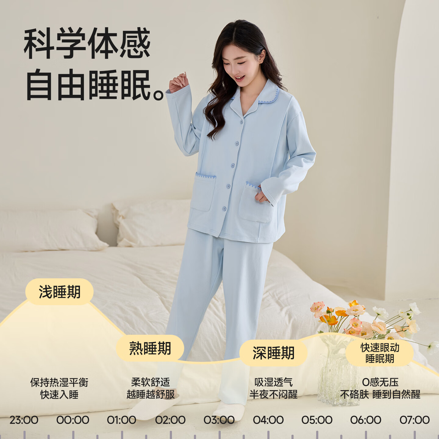 ROVO孕妇月子服春夏季薄款吸湿透气产前后怀孕期睡衣哺乳家居服套装 雾屿蓝【吸湿排汗 透气不闷热】 XL