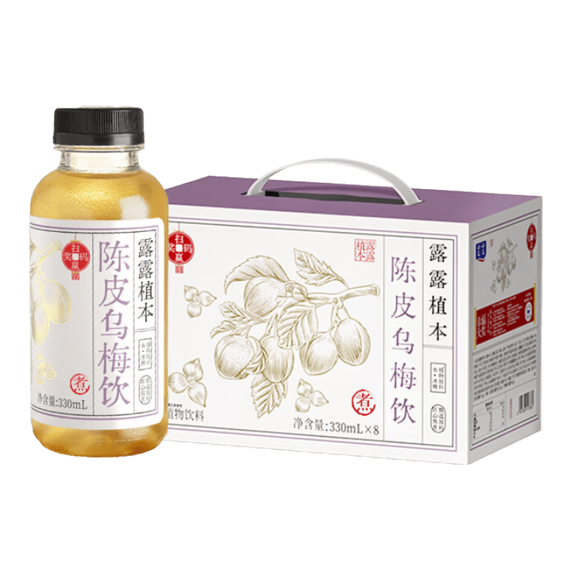 PLUS��lolo/¶¶ ��ֲ�� ��Ƥ��÷ζ������ 330ml 8ƿ 8.91Ԫ