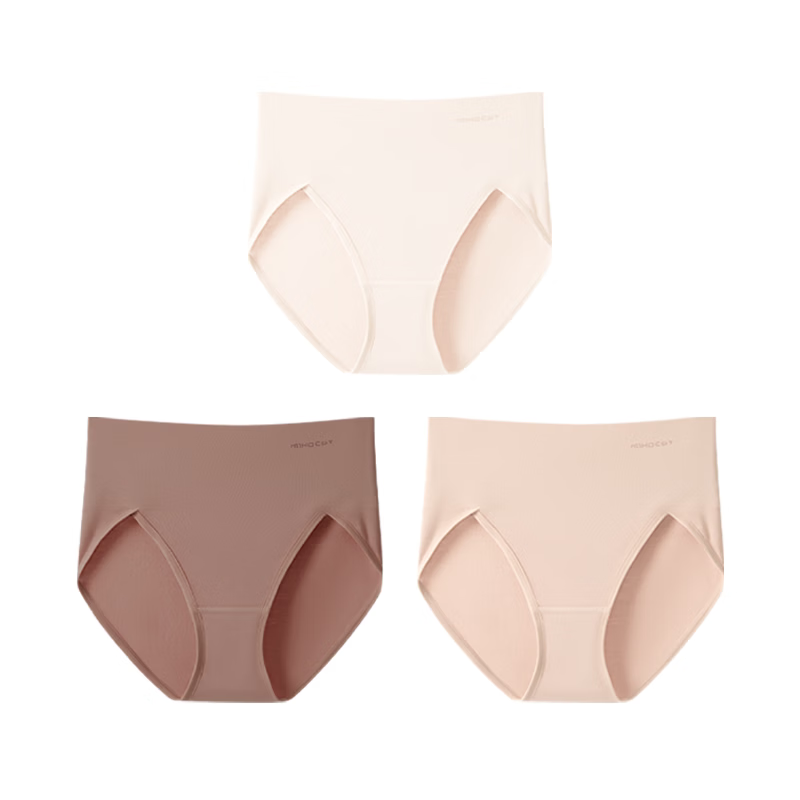 棉伙棉伴莫代尔内裤女士高腰收腹提臀纯棉底裆三角裤26新款棉伙棉伴NKD301 【高腰三角-混色3条】栗子棕+香槟杏+玉肤色 M