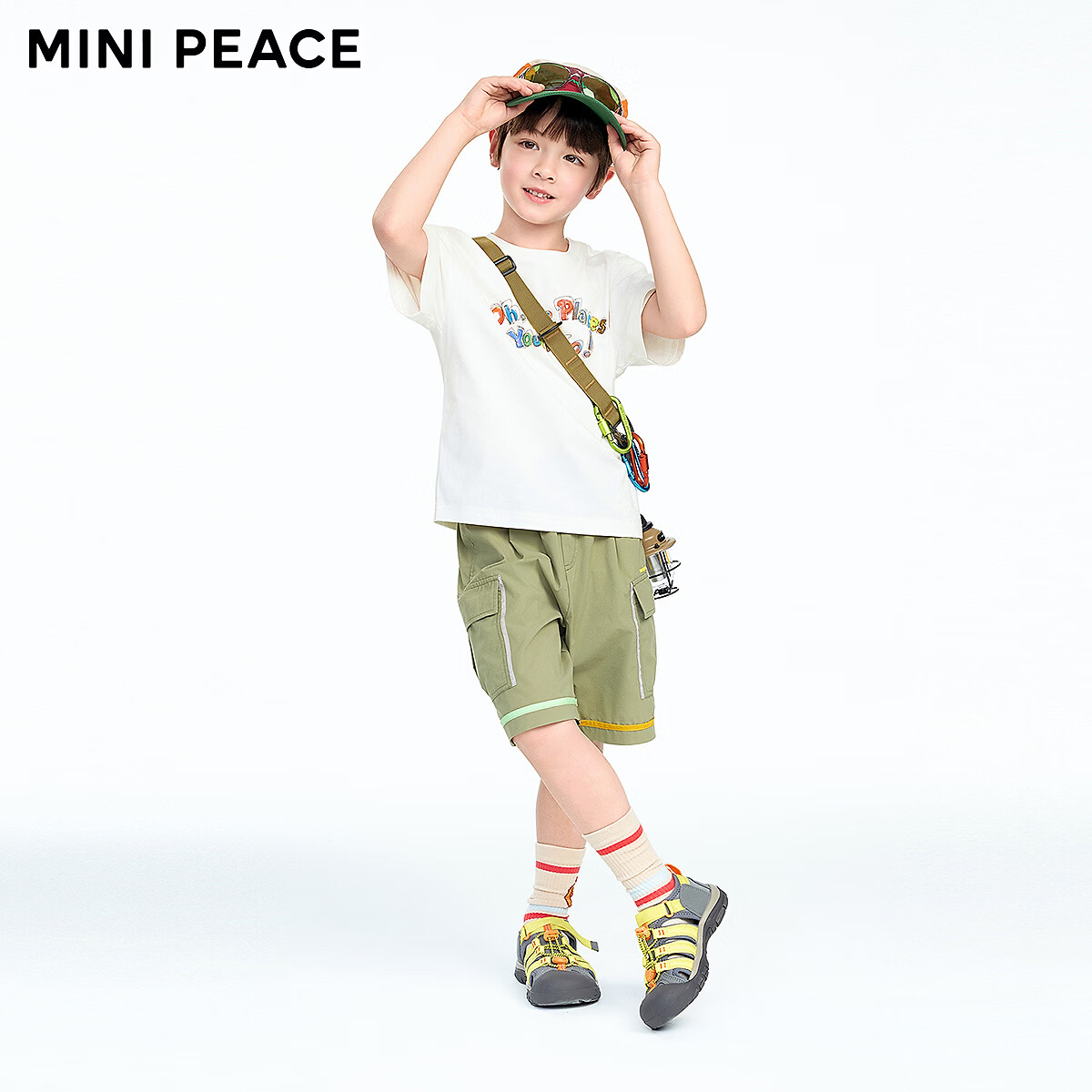 MiniPeace太平鸟童装男童运动T恤FMCNG2459 亮白 150