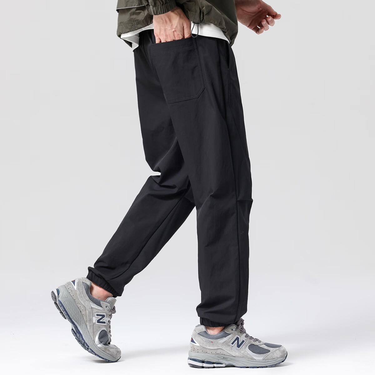 布衣传说运动户外工装伞兵裤潮流锥形束脚男式休闲裤 黑色 M