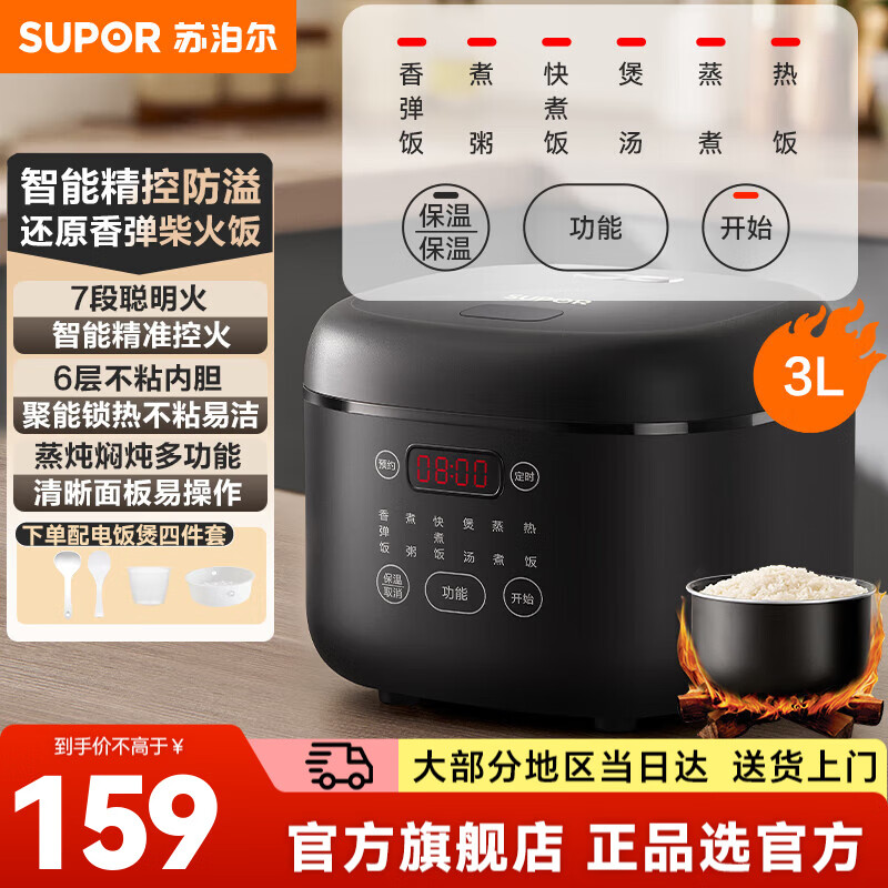 �ղ�����SUPOR���緹�� ΢ѹ�緹��2-6-10��ǰ�ô������24СʱԤԼ��������๦�ܼ������ܵ緹�ҵ緹����ճ�ڵ� 3L 139Ԫ