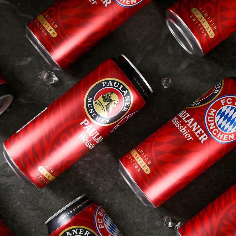 保拉纳（Paulaner）德国原装进口小麦啤酒500ml麦香浓郁清新爽口浓色啤酒聚会团建 （拜仁球迷版）小麦啤酒 送货上门：500ml*12罐（整箱）