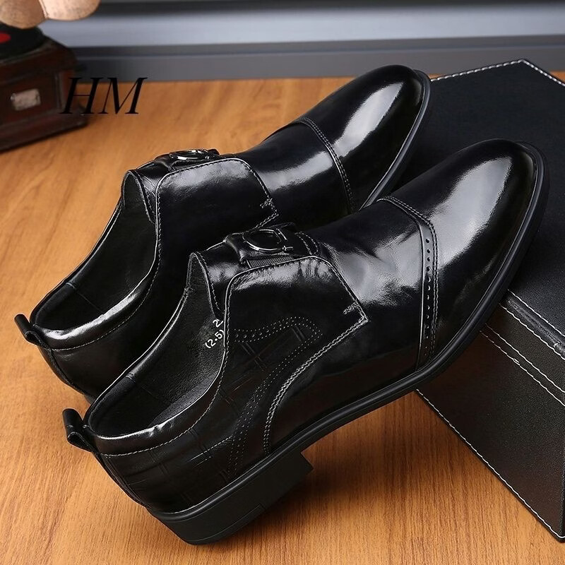 古德巴爷2026新款男鞋商务正装高档男士绅士休闲英伦尖头皮鞋男单鞋子 黑色 系带 41 （标准皮鞋码）相当于运动鞋42
