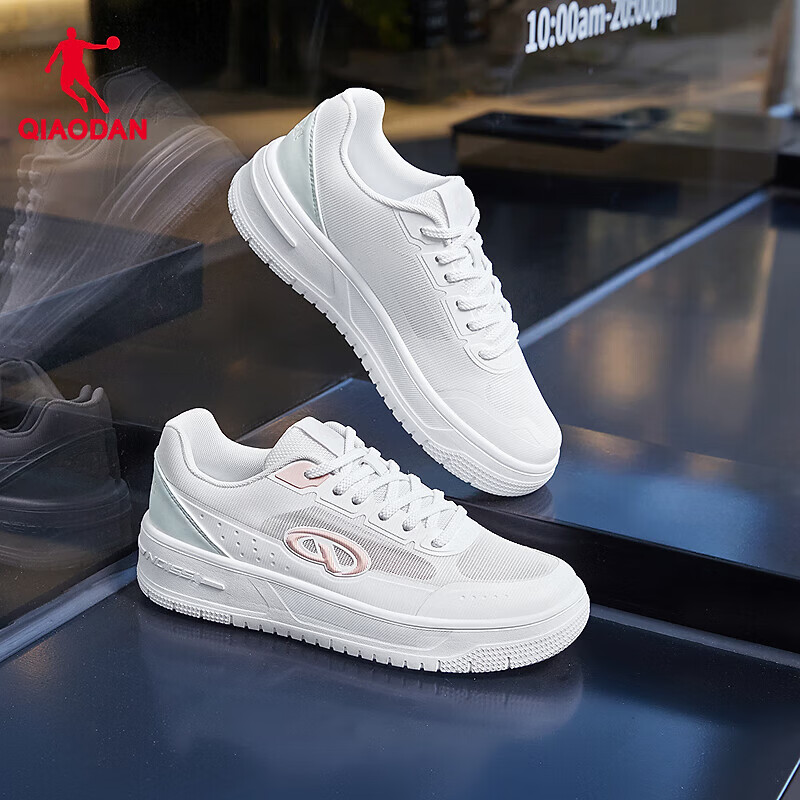乔丹（QIAODAN）女鞋板鞋新品小白鞋潮流休闲鞋百搭运动鞋 乔丹白/轻透绿 37