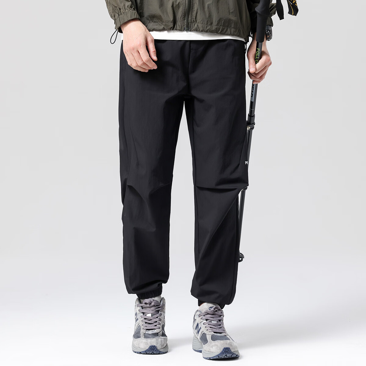 布衣传说运动户外工装伞兵裤潮流锥形束脚男式休闲裤 黑色 M