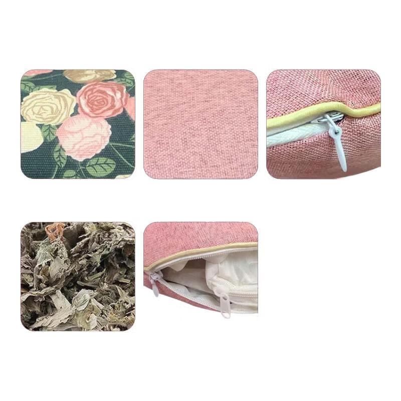 电加热热敷艾草枕头护颈枕睡眠艾叶骨头枕颈椎枕专用多功能枕头 电加热【绿色蔷薇花】艾草骨头枕