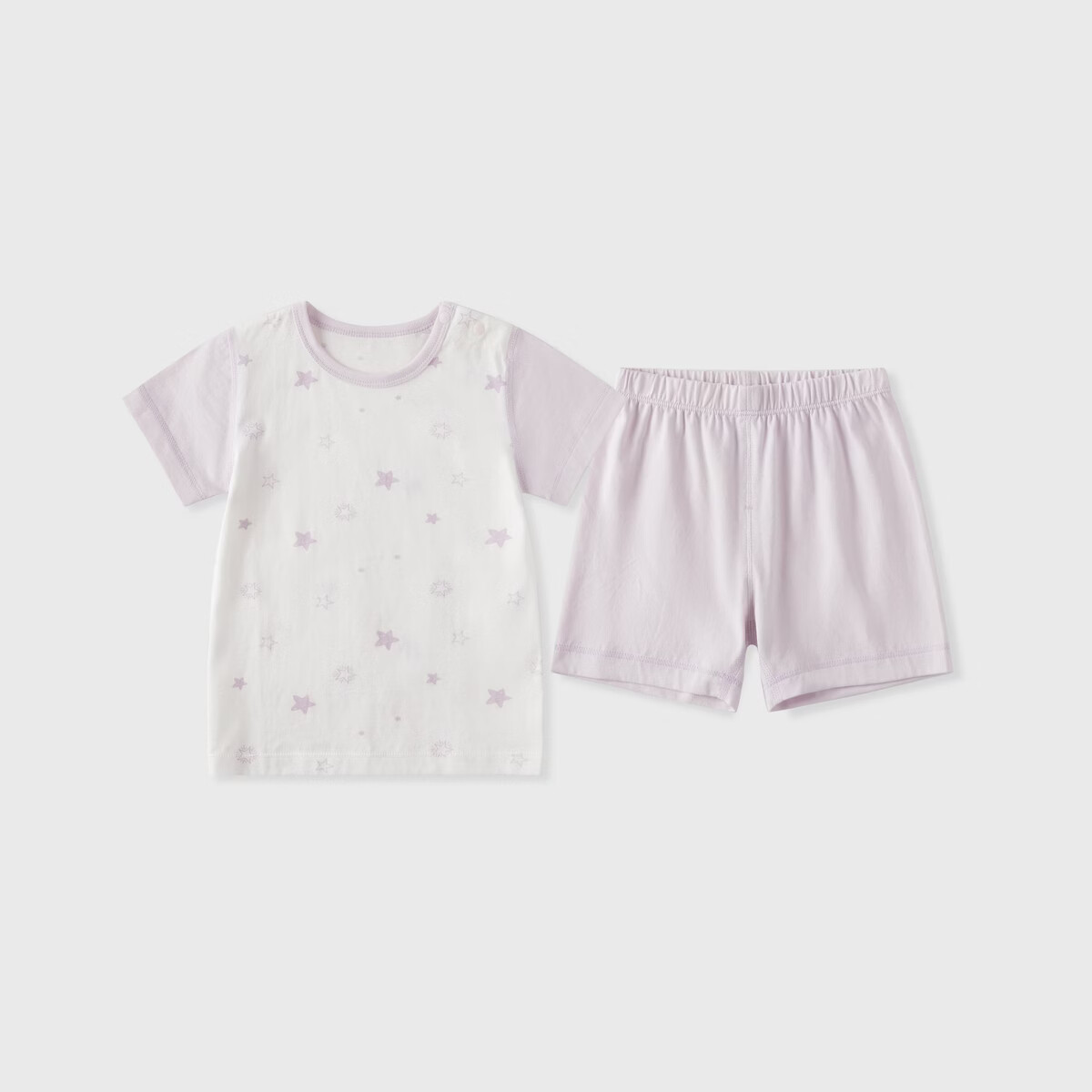 丽婴房(Les enphants)【安心棉】儿童睡衣2026夏季新品男女童短袖家居套装短袖套装 【100%棉】星梦奇缘(浅紫) 150 cm