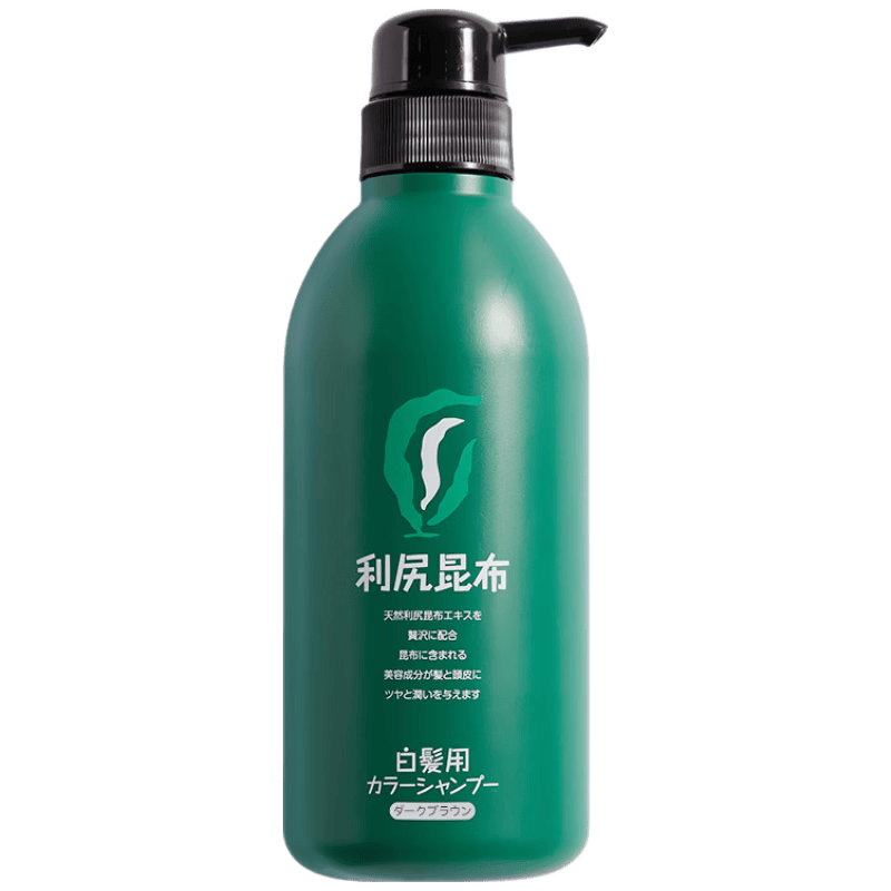 利尻昆布日本进口无硅油无添加固色染发洗发水深棕色500ml植物洗染合一
