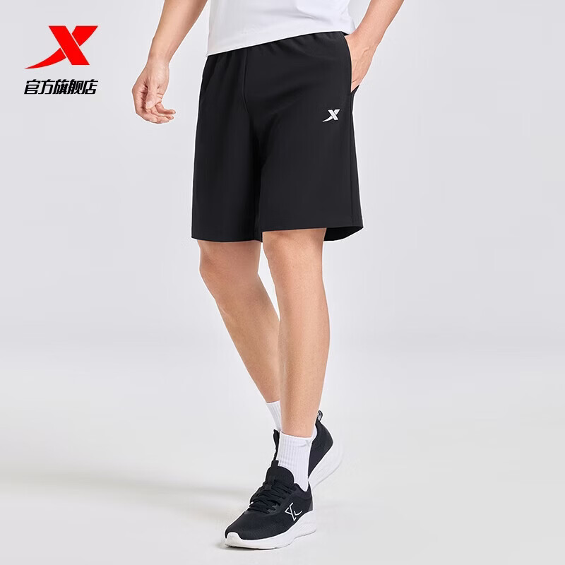 特步（XTEP）短裤男五分裤夏装新款运动裤透气速干裤跑步健身男裤子 正黑色-0170（吸湿速干-五分裤）-男 L