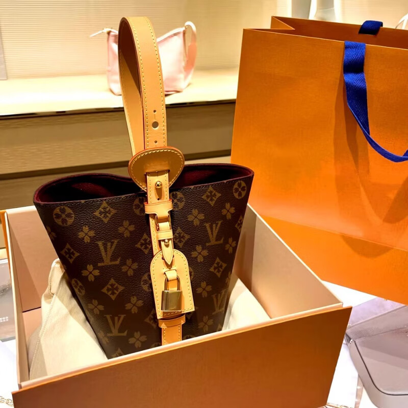 LV女包163变码芯片版原标L ALL inBB水桶包 V2025新款单肩斜挎包 L+V老花+礼盒+小票 16*12*18