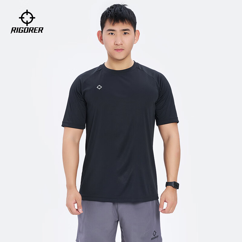 准者冰锋凉感科技短袖T恤男夏季新款圆领篮球跑步吸汗透气运动上衣 艳橙 【升级凉感科技】 6XL