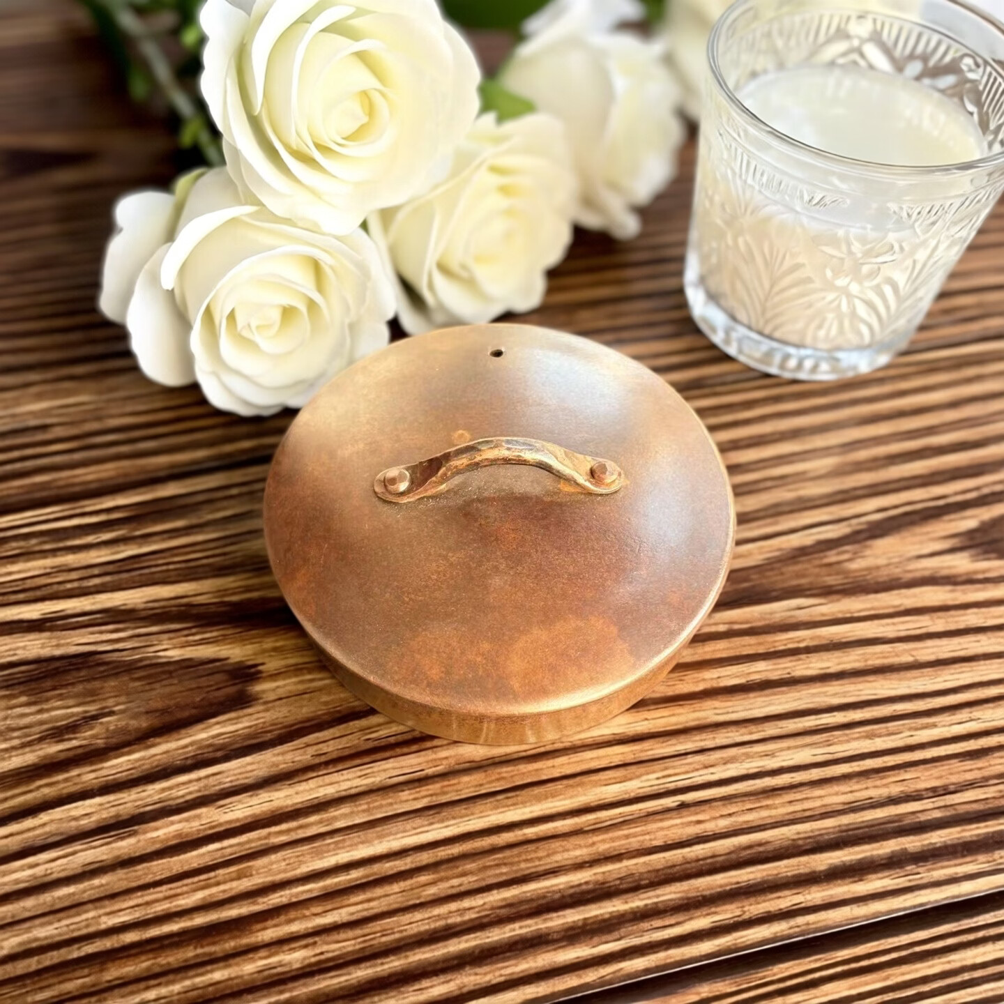 纯紫铜手工锤纹烧水壶炭火功夫茶具围炉煮茶壶家用中号煮水壶 紫铜提梁烧水壶（中号咖色） 550ml 紫铜提梁小号烧水壶（咖色）