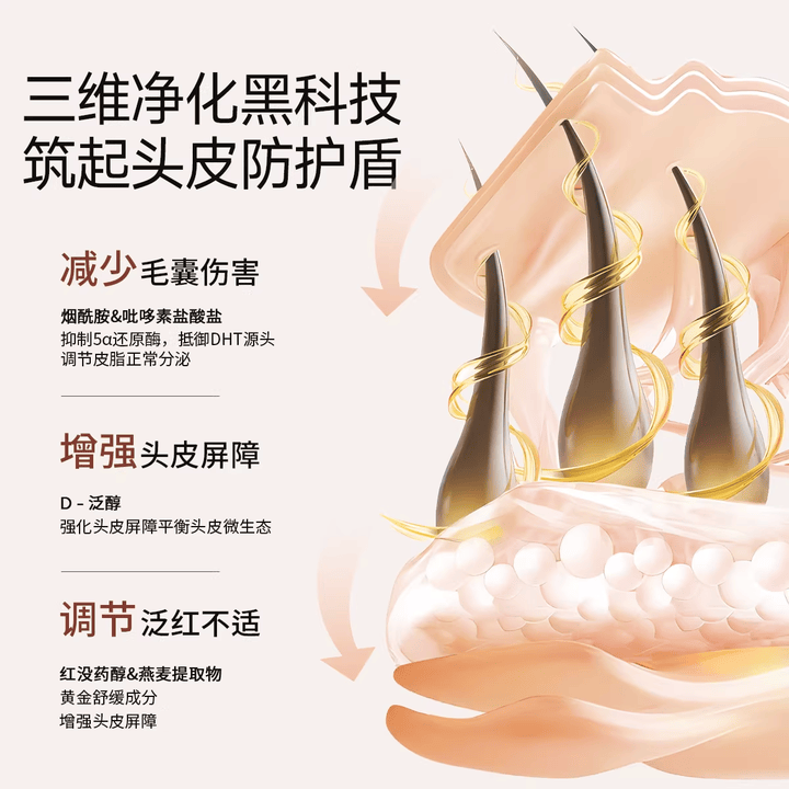roye灵芝防脱洗发水防断固发赋能洗发液无硅油焕活毛囊丰盈强韧洗发露 【持证防脱 灵芝萃取】防脱洗发液208ml