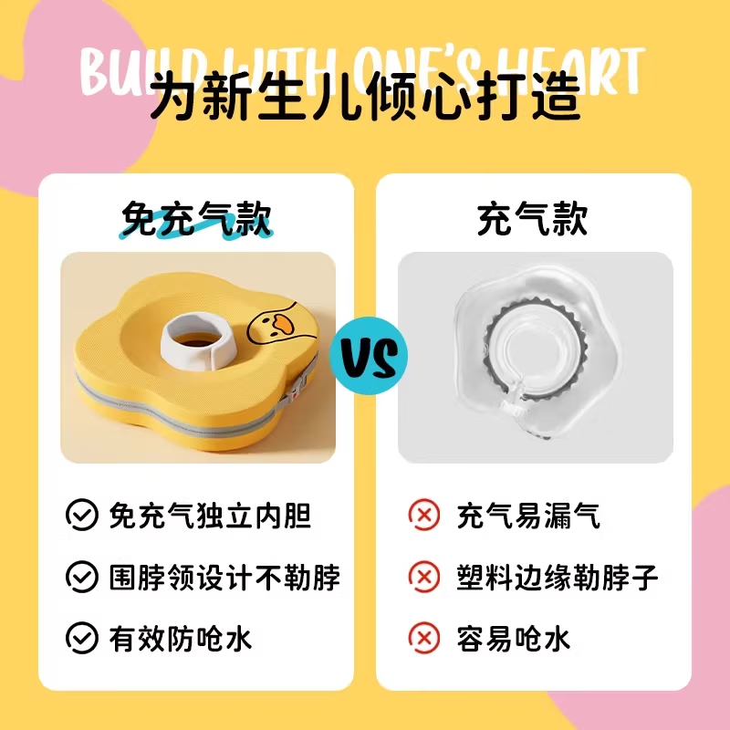 Voutdo.ing婴儿游泳桶儿童泡澡家用新生儿洗澡盆可折叠浴桶洗澡桶游泳神器 【阳光黄80CM免安装】+洗浴礼包