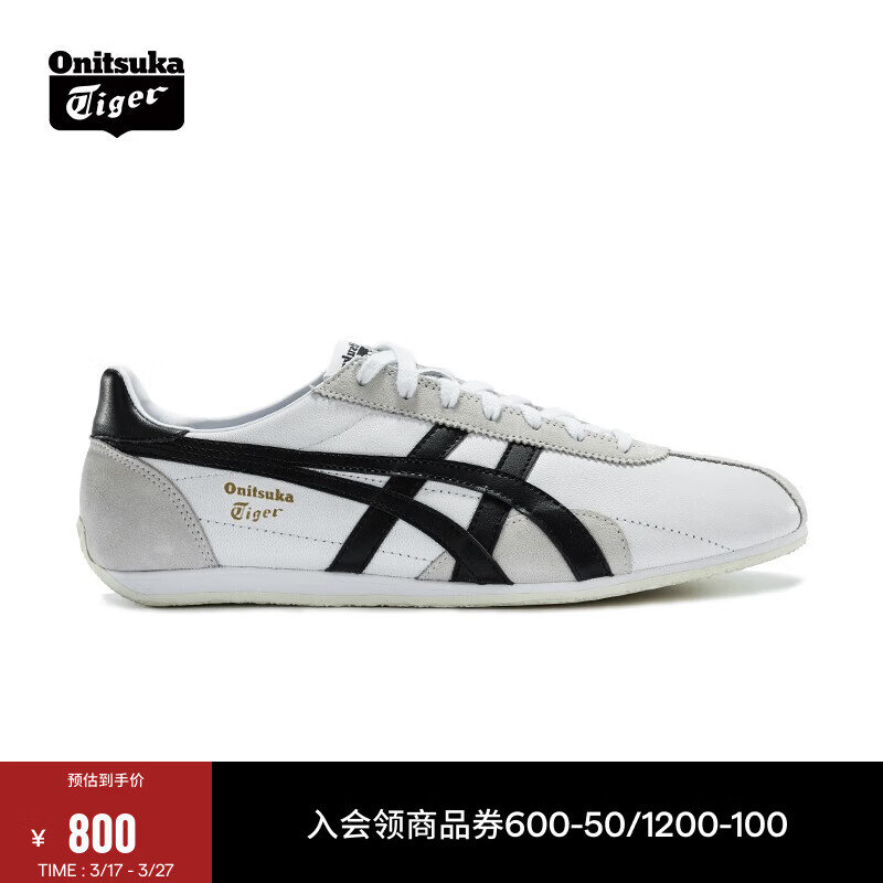 Onitsuka Tiger鬼塚虎男鞋 慢跑鞋透气轻便男女款运动休闲鞋RUNSPARK  白色/黑色（1183B480-105） 37