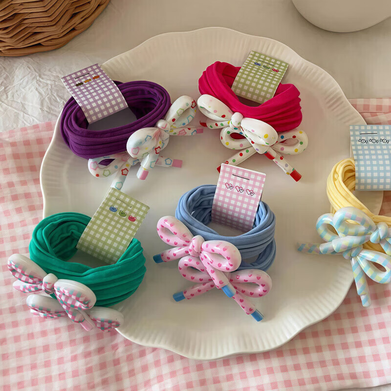家庭清洁纸品jtt 蝴蝶结小肠圈混色10条 蝴蝶结头绳