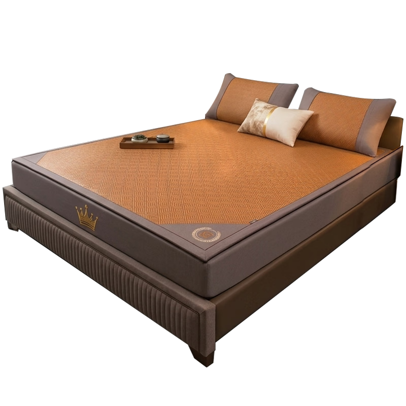 席师傅严选天然御杉藤席凉席背面冰丝双人三件套 150X195cm【可折叠】