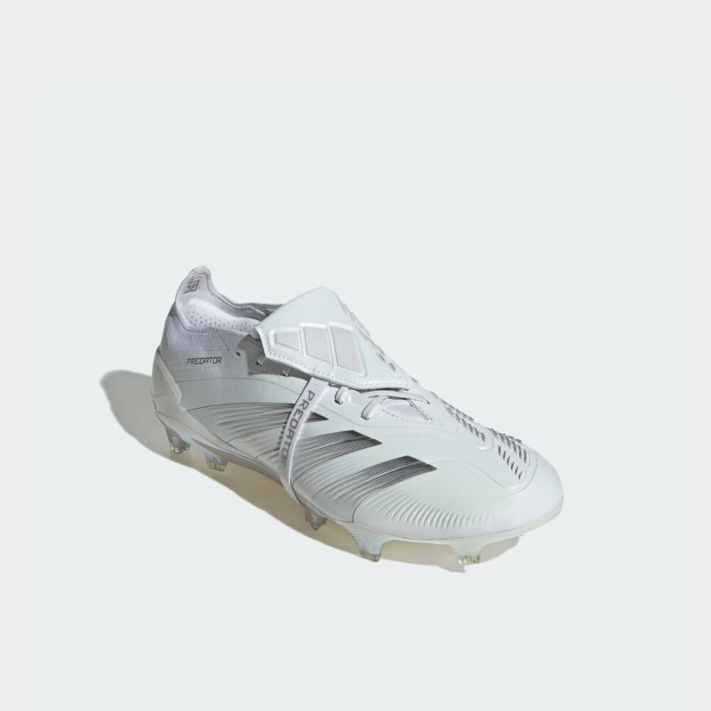 adidas PREDATOR ELITE FT FG 长钉翻折鞋舌款足球鞋男女阿迪达斯 白色/银色 41