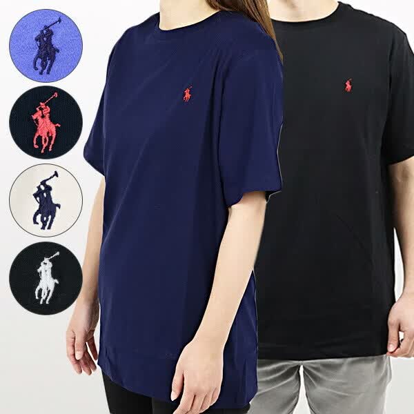 Polo Ralph Lauren女士短袖上衣T恤 JERSEY CREWNEC 日本直邮 RL Black/White/036 L