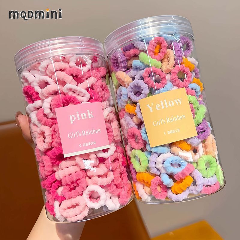 L小红书同款弹性糖果色AA 咖色+黑色(OP袋装400根) 儿童皮筋