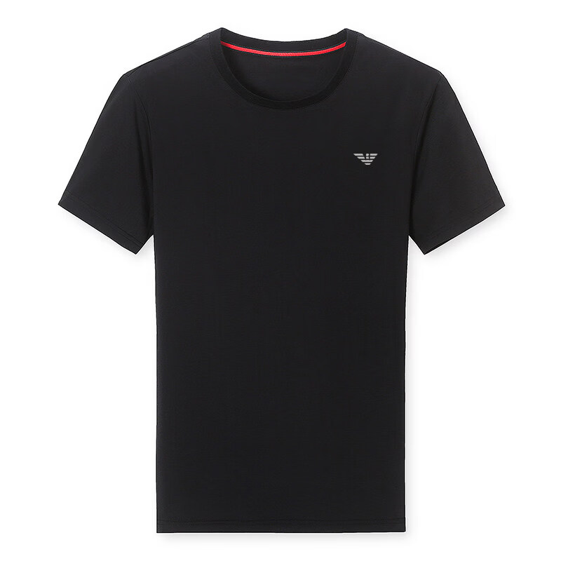 阿玛尼（ARMANI）正品胖子中年男短袖t恤V领肥佬特大码圆领上衣加肥加大码胖子高端 十大奢侈品男装国际一线品牌圆领白色 8XL 210_【275-300斤】