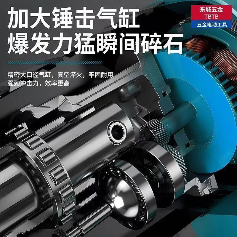 东城锂电电锤工程无刷轻型充电转打混凝土打墙孔冲击电锺电镐三用 20节2电+礼包