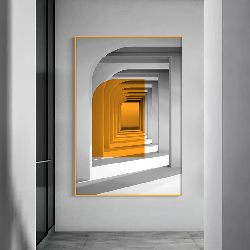 楼玄关过道走廊尽头挂画空间延伸建筑寓意好设计师软装酒店定制墙画