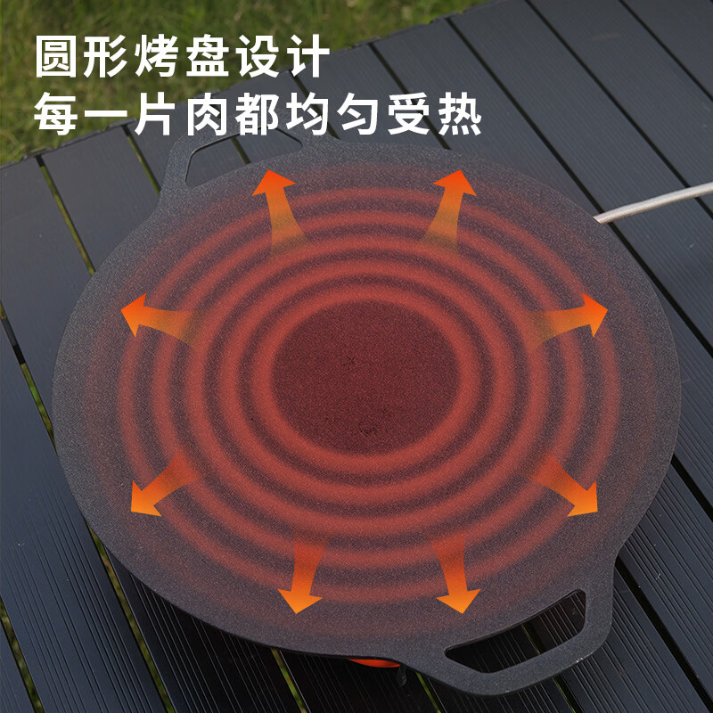 THOMSON户外露营煎盘烤盘韩式烤肉盘卡式炉烧烤盘铁板烧烤肉锅家用 圆烤盘