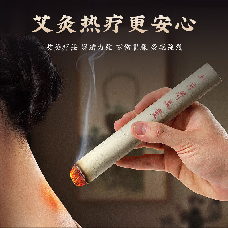 养品堂 家用石磨绒艾条艾柱艾灸火力温和通透陶瓷紫砂艾灸罐随身灸 北京养品堂陈艾柱1盒(54粒)