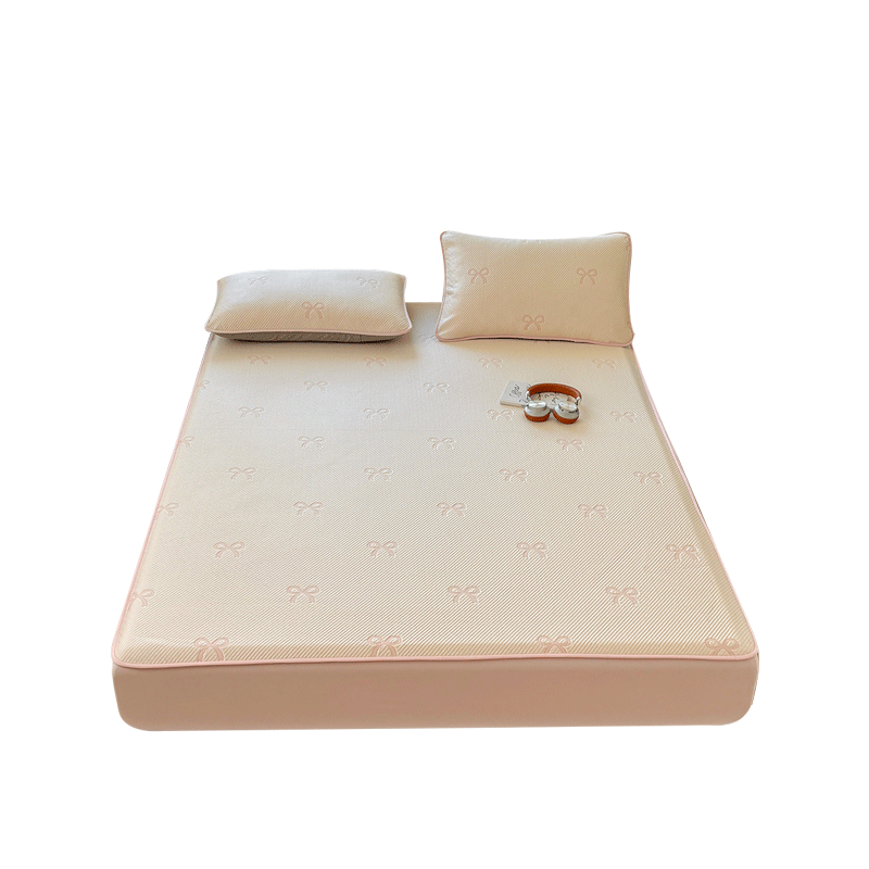 多喜爱凉席冰丝席夏季席子1.8米夏天冰丝床笠软凉席凉豆豆床笠卧室家用 提花软凉席蝴蝶结（床笠款） 1.2米床两件套/ 195cm*120cm