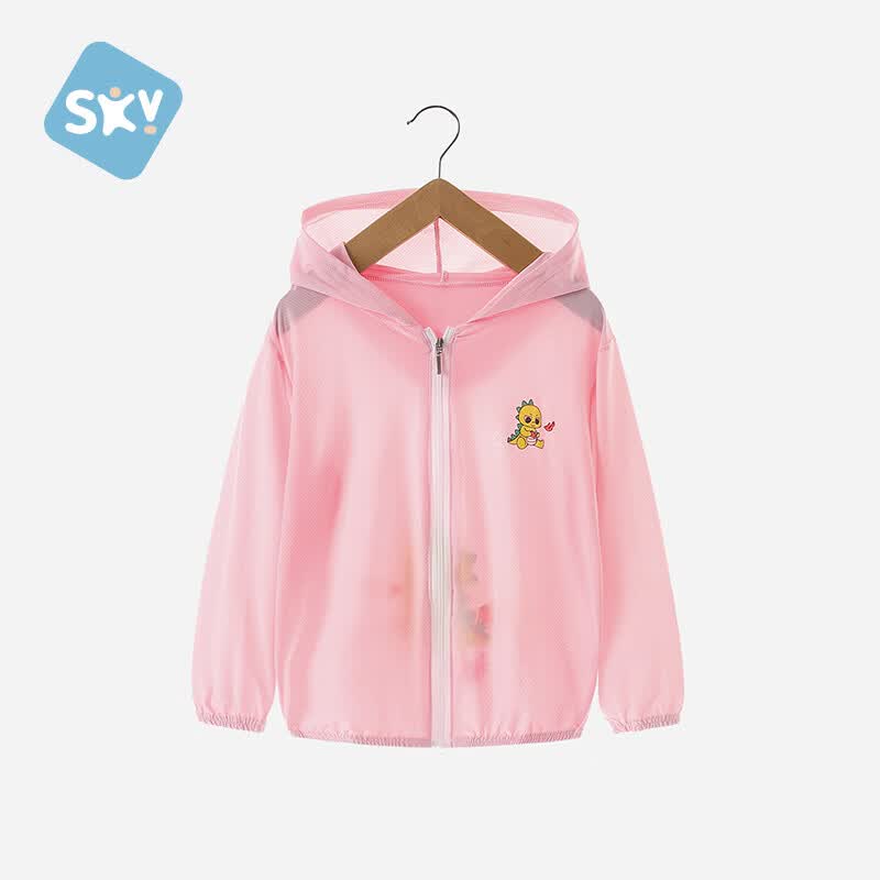 舒贝怡儿童外套男女童中小童衣服薄款外套夏装连帽上衣皮肤衣卡通外出服 蓝色 120