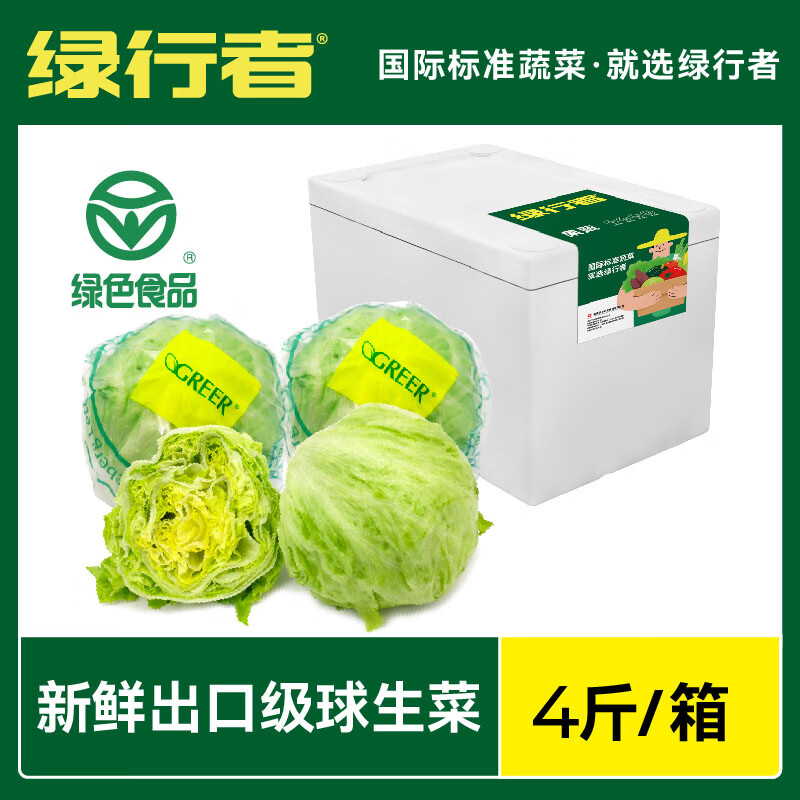 绿行者新鲜采摘球生菜脆嫩爽口结球生菜沙拉菜 2000g