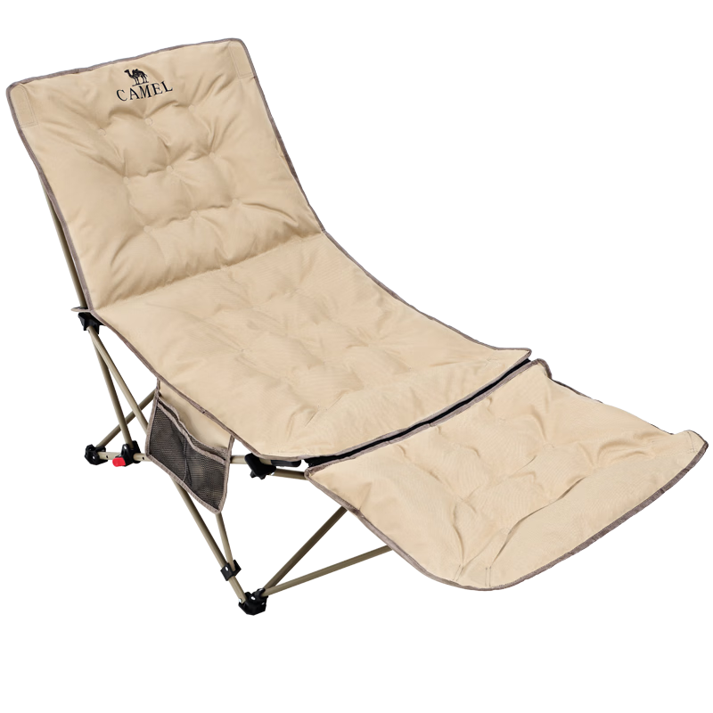 骆驼露营海狗椅沙滩椅子午休午睡办公室躺椅便携式户外钓鱼折叠椅 夹棉躺椅，卡其色，176BH27028
