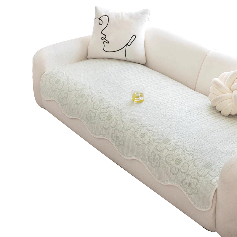 梓晨【果凍涼感】夏季冰絲沙發(fā)墊2026新款涼席坐墊皮沙發(fā)座墊防貓抓 夏花-綠色【果凍涼感 冰爽不黏膩 防滑防貓抓】  70*150 （雙人位）